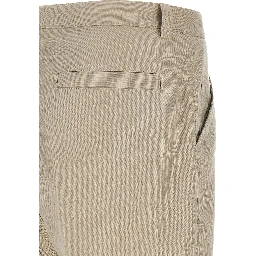Brown Cotton Casual Pants