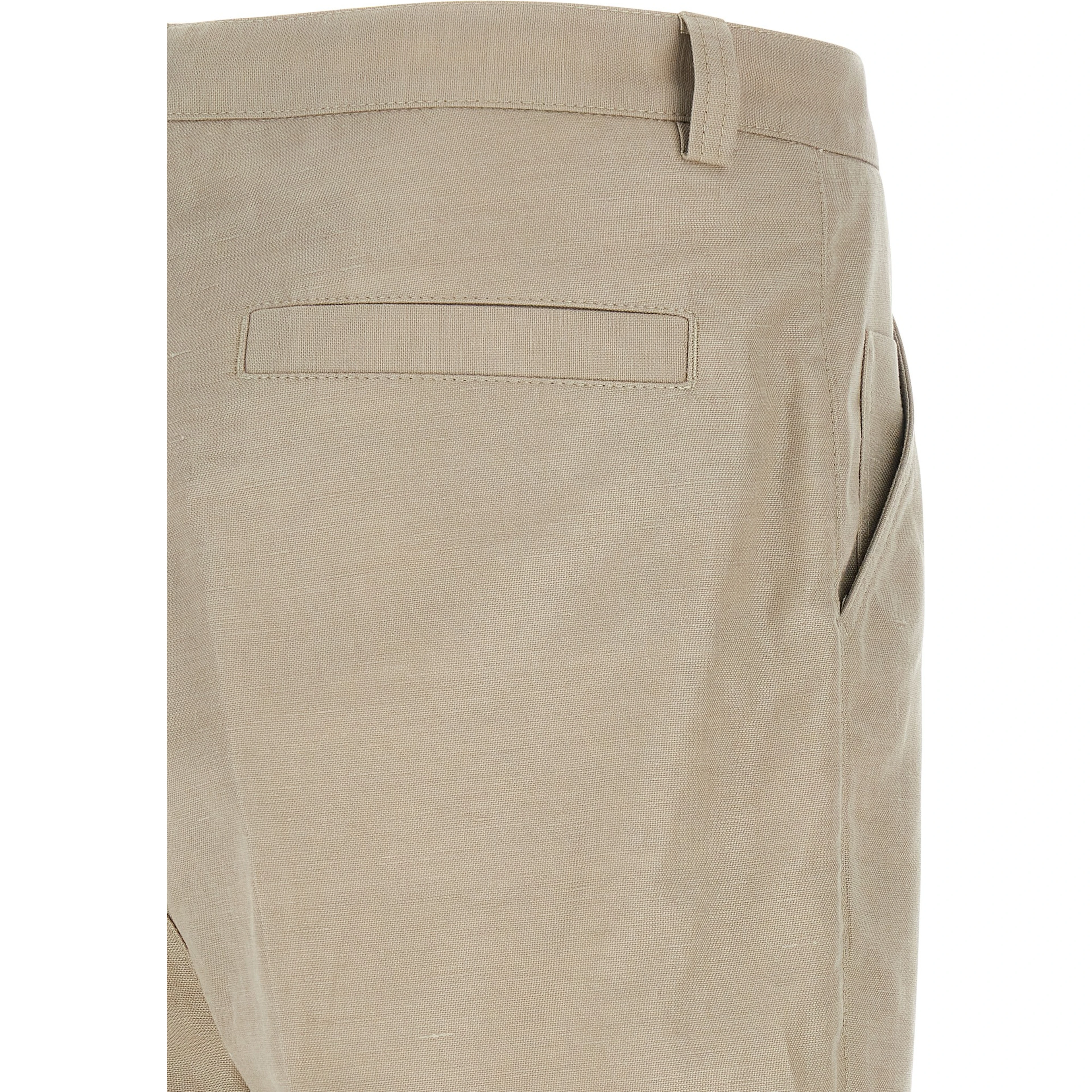 Brown Cotton Casual Pants