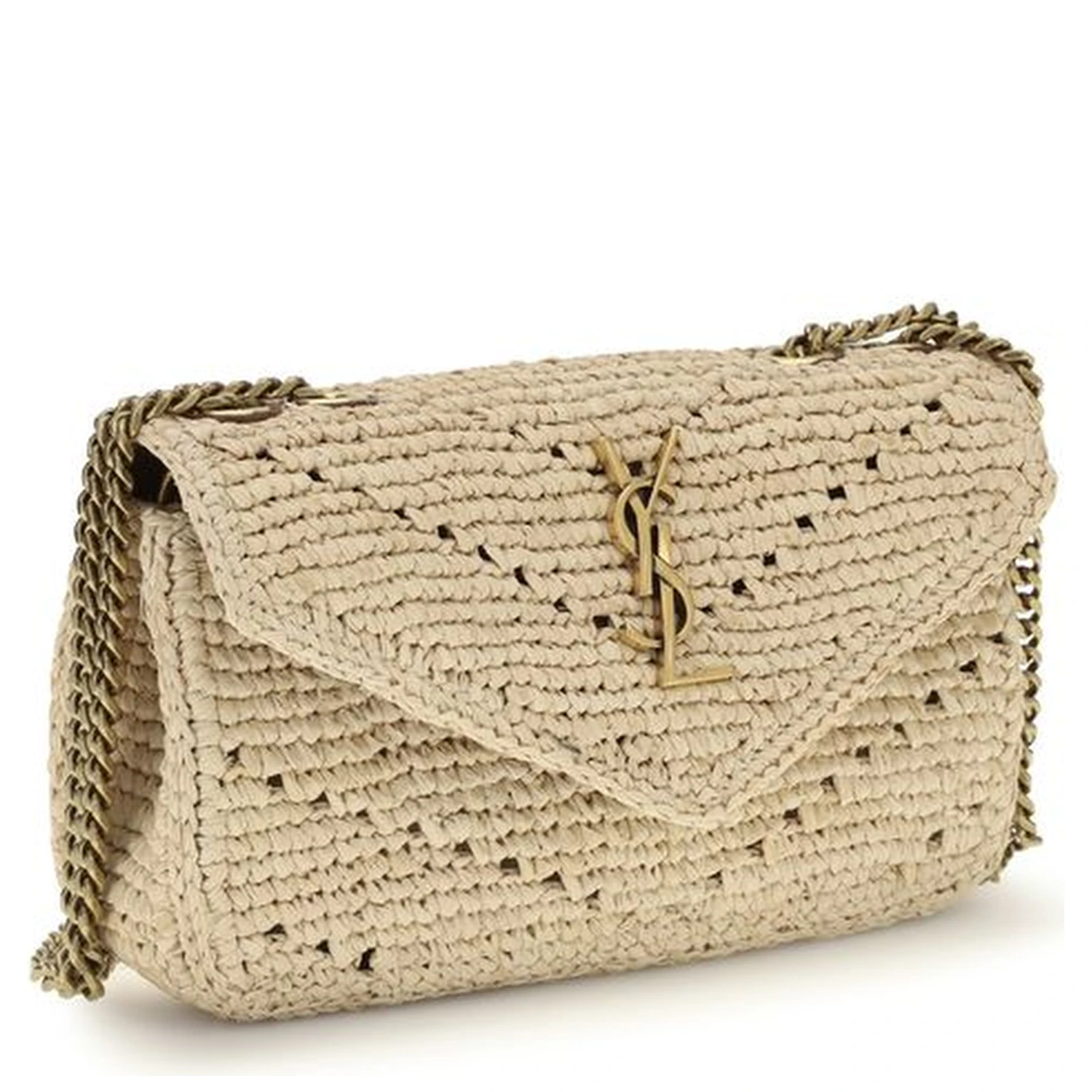 Beige Raffia Shoulder Bag