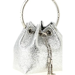 Silver Lamb Leather Handbag