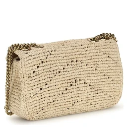 Beige Raffia Shoulder Bag