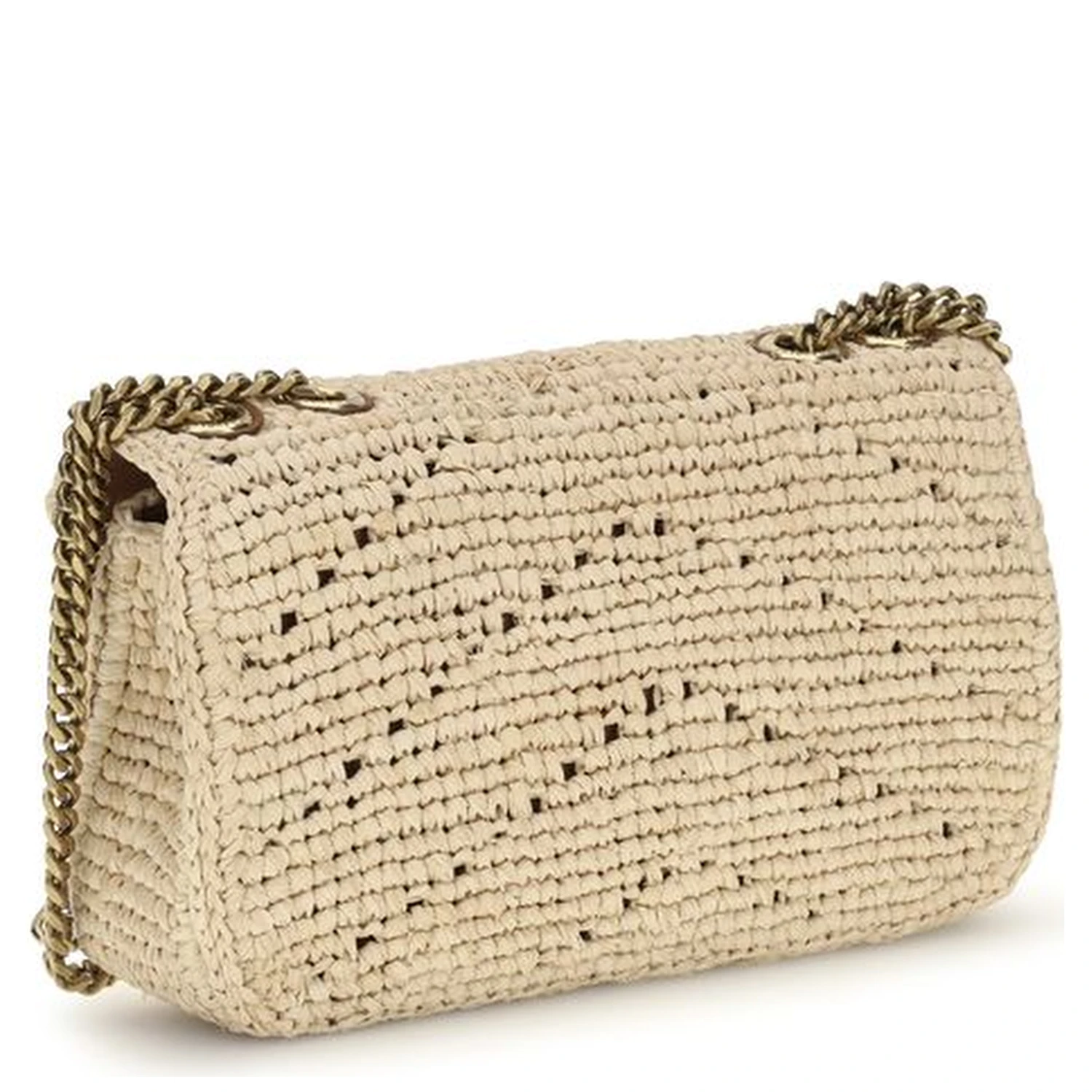 Beige Raffia Shoulder Bag