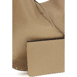 Beige Calf Leather Bos Taurus Shoulder Bag