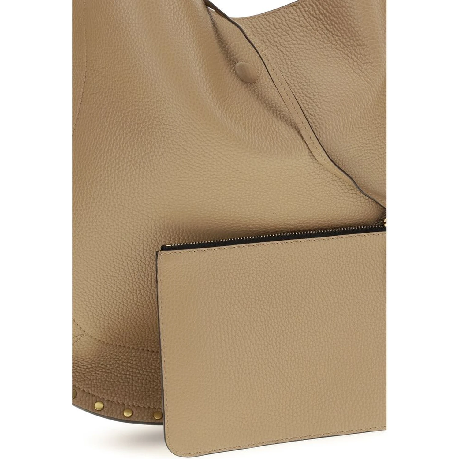Beige Calf Leather Bos Taurus Shoulder Bag