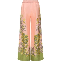 Multicolor Silk Casual Pants