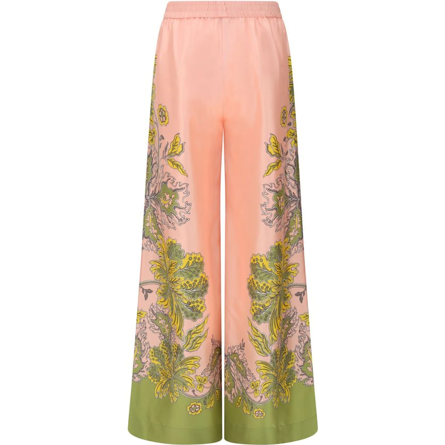 Multicolor Silk Casual Pants