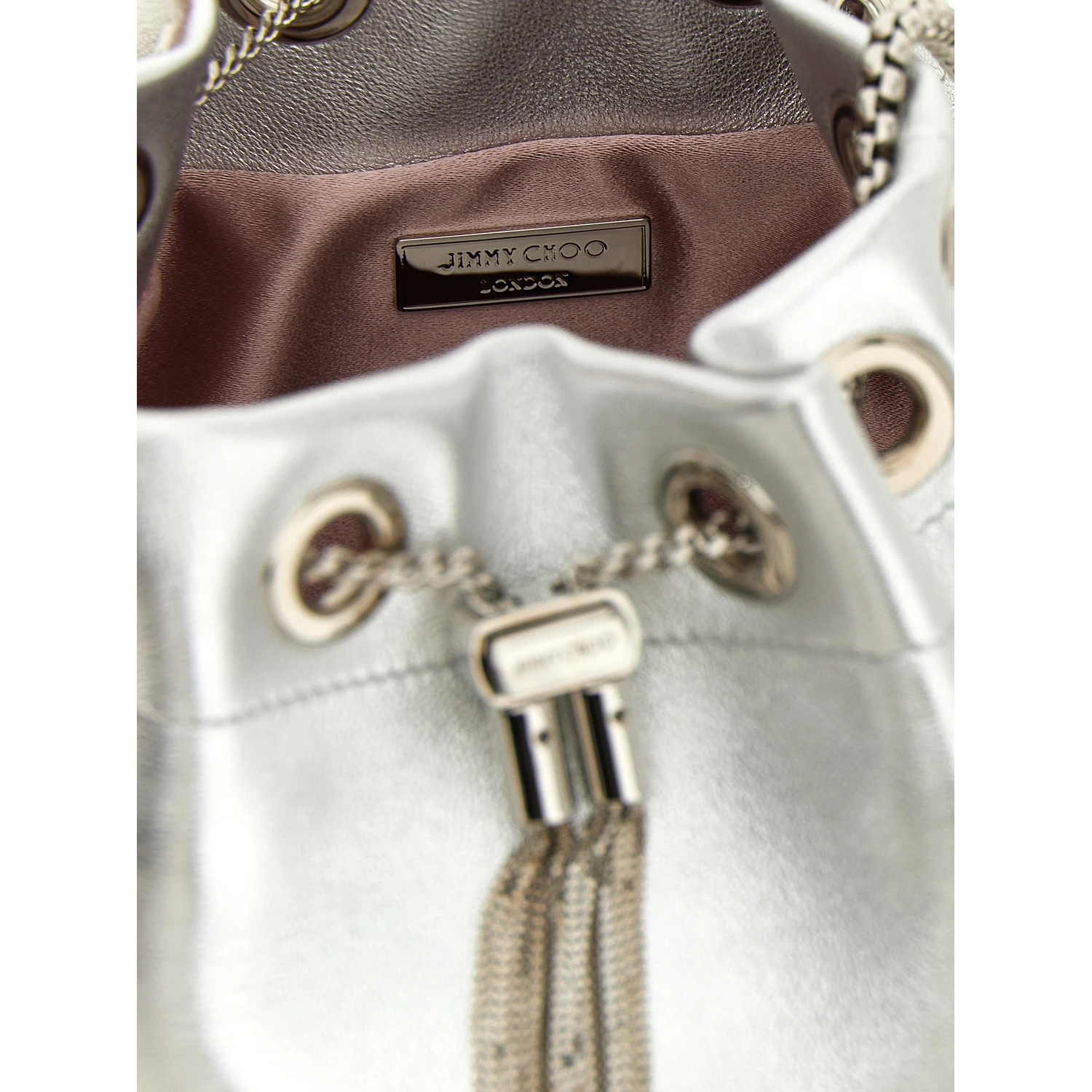 Silver Lamb Leather Handbag