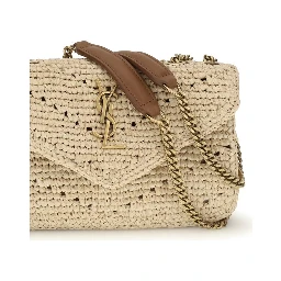 Beige Raffia Shoulder Bag