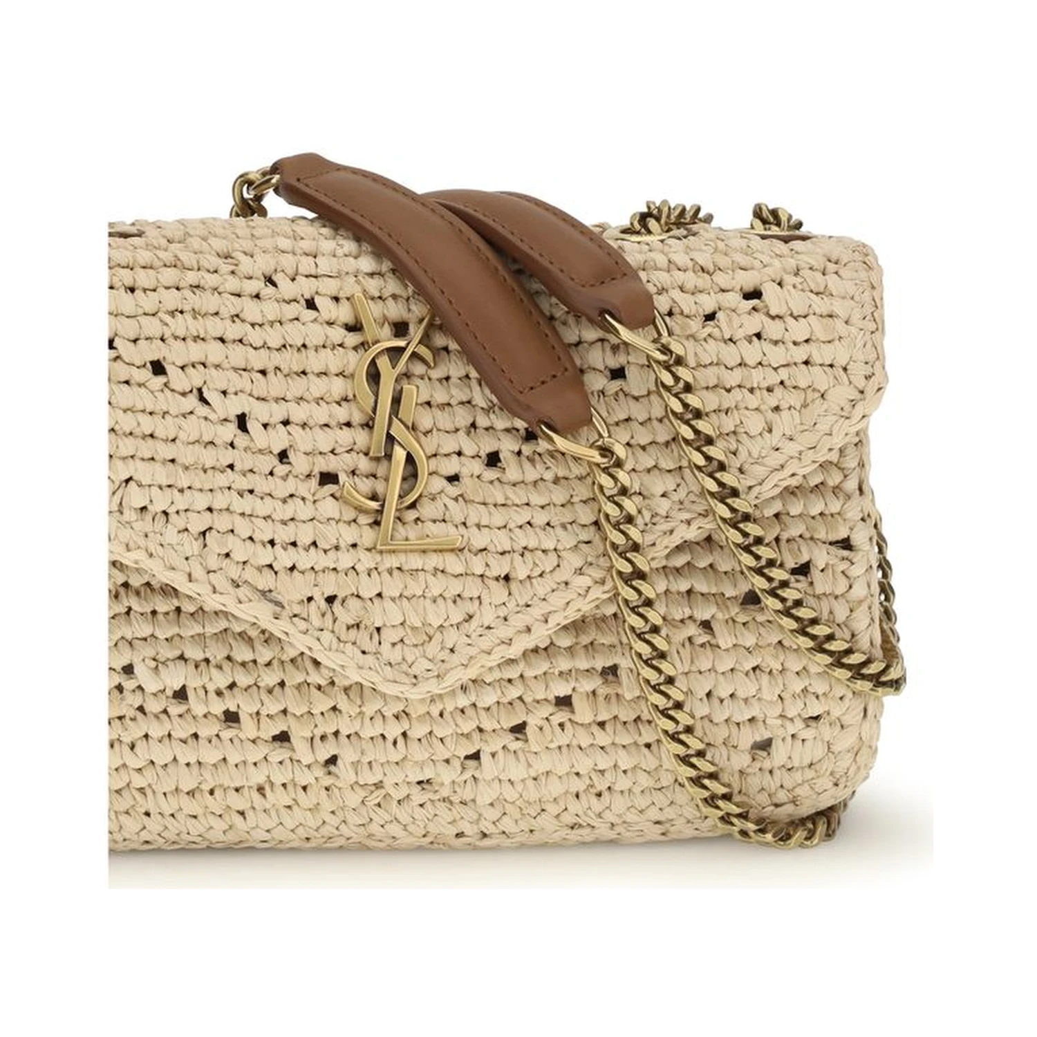 Beige Raffia Shoulder Bag
