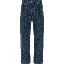 Blue Cotton Flared Jeans