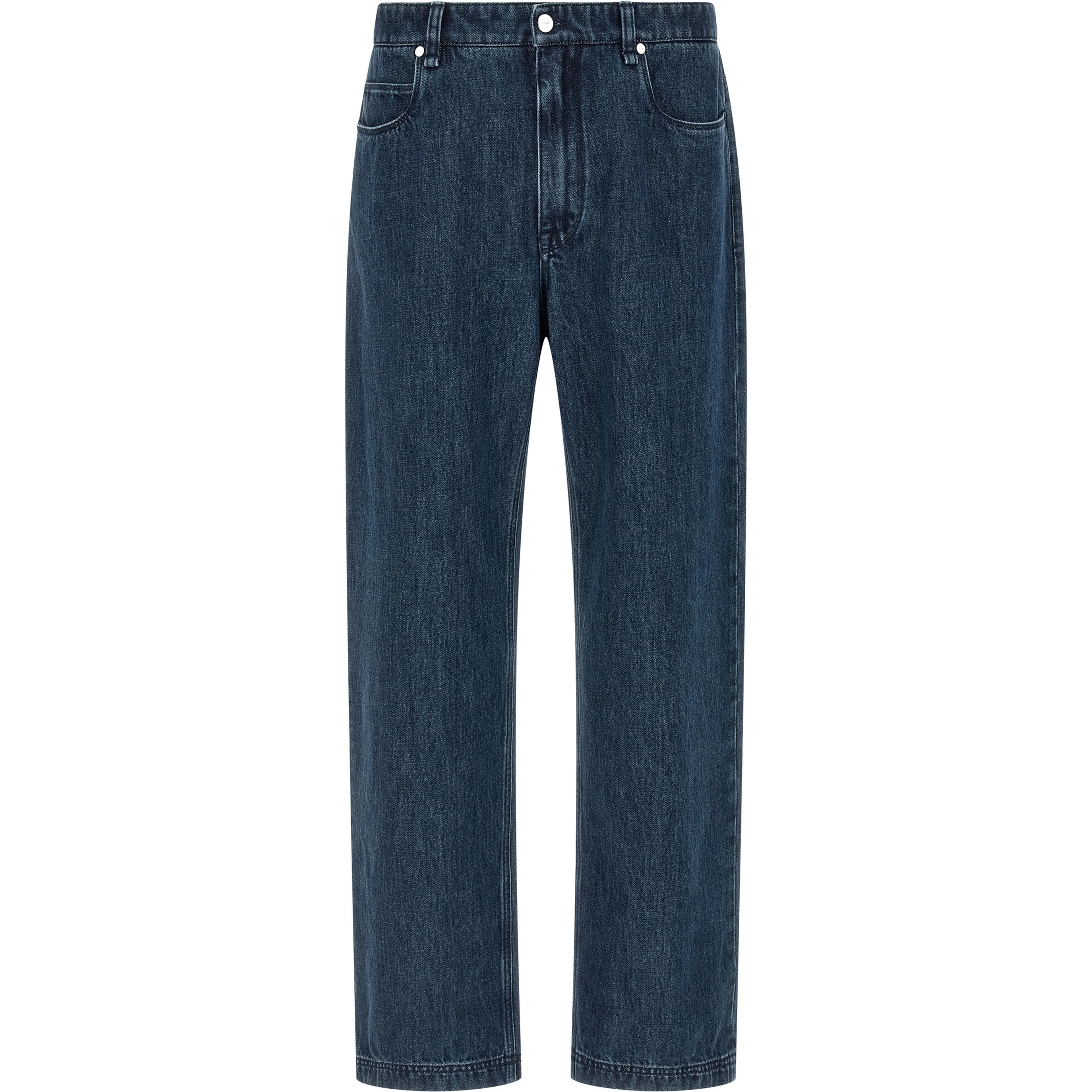 Blue Cotton Flared Jeans