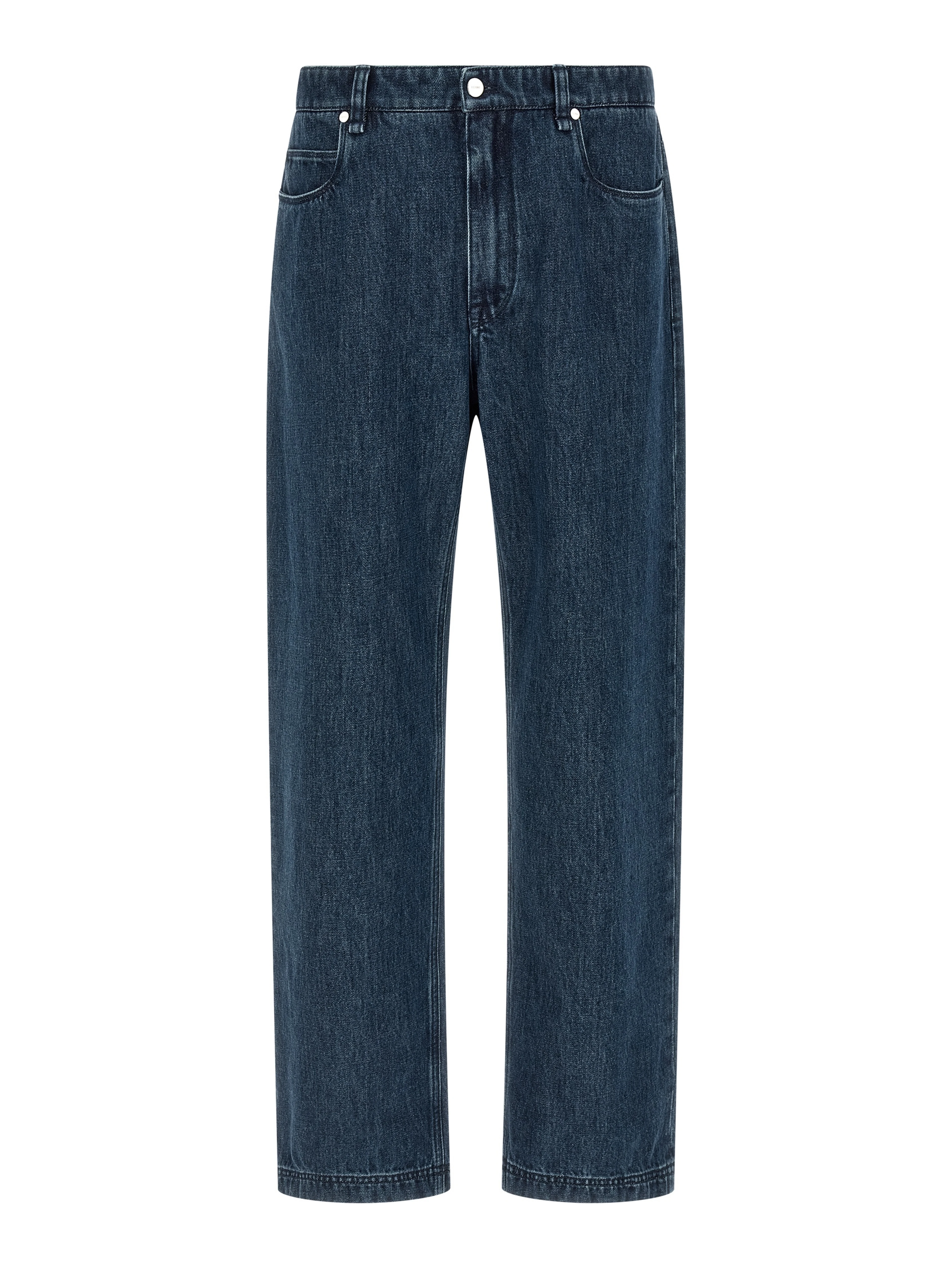 Blue Cotton Flared Jeans