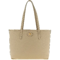 Beige Calfskin Tote Bag