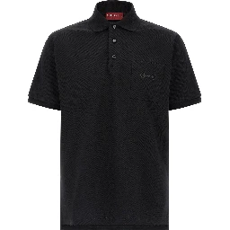Black Cotton Polo Shirt