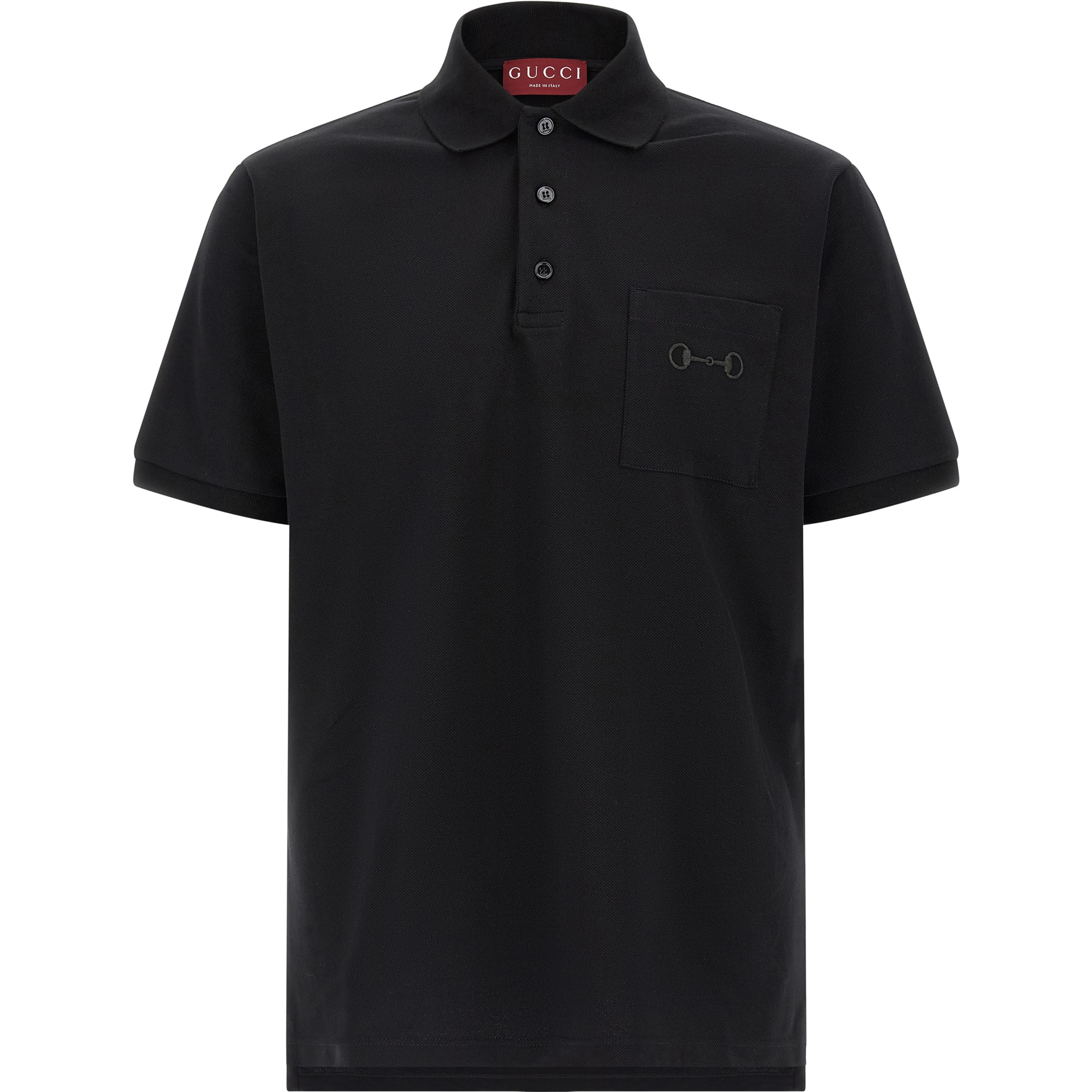 Black Cotton Polo Shirt