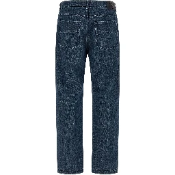 Blue Cotton Flared Jeans