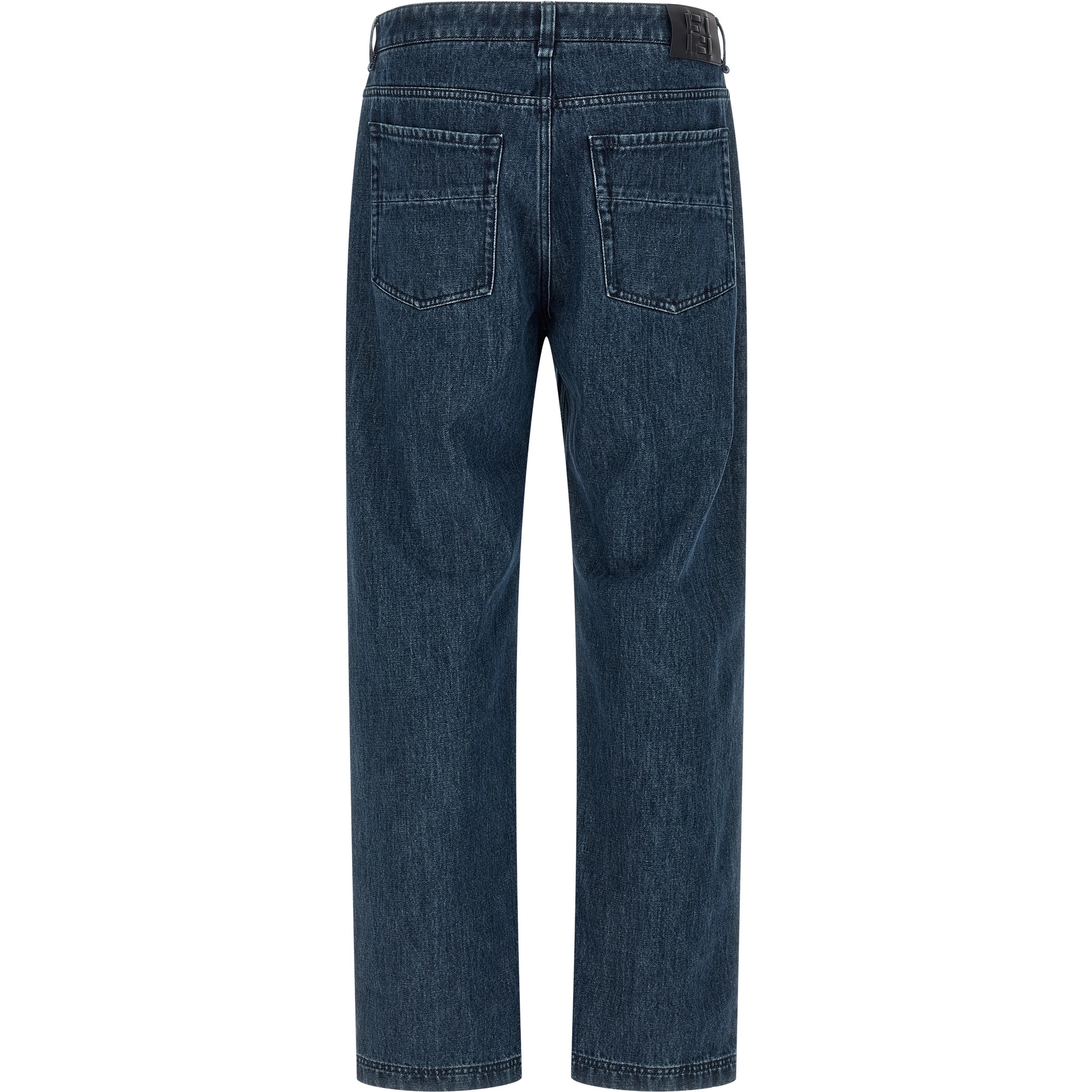 Blue Cotton Flared Jeans