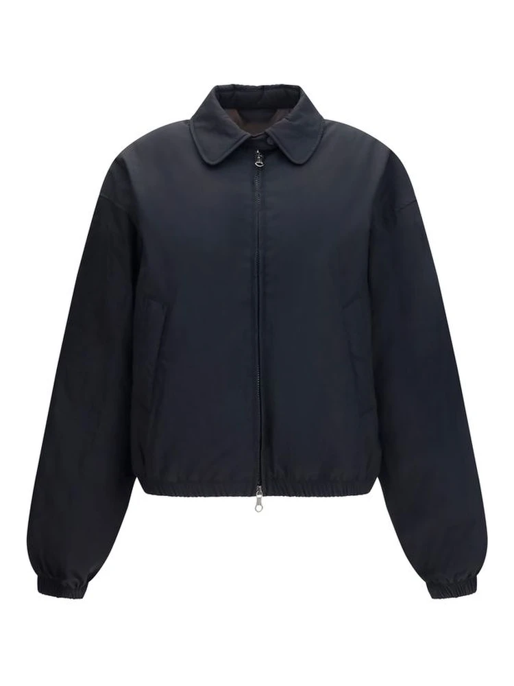 Black Cotton Full-Length Jacket