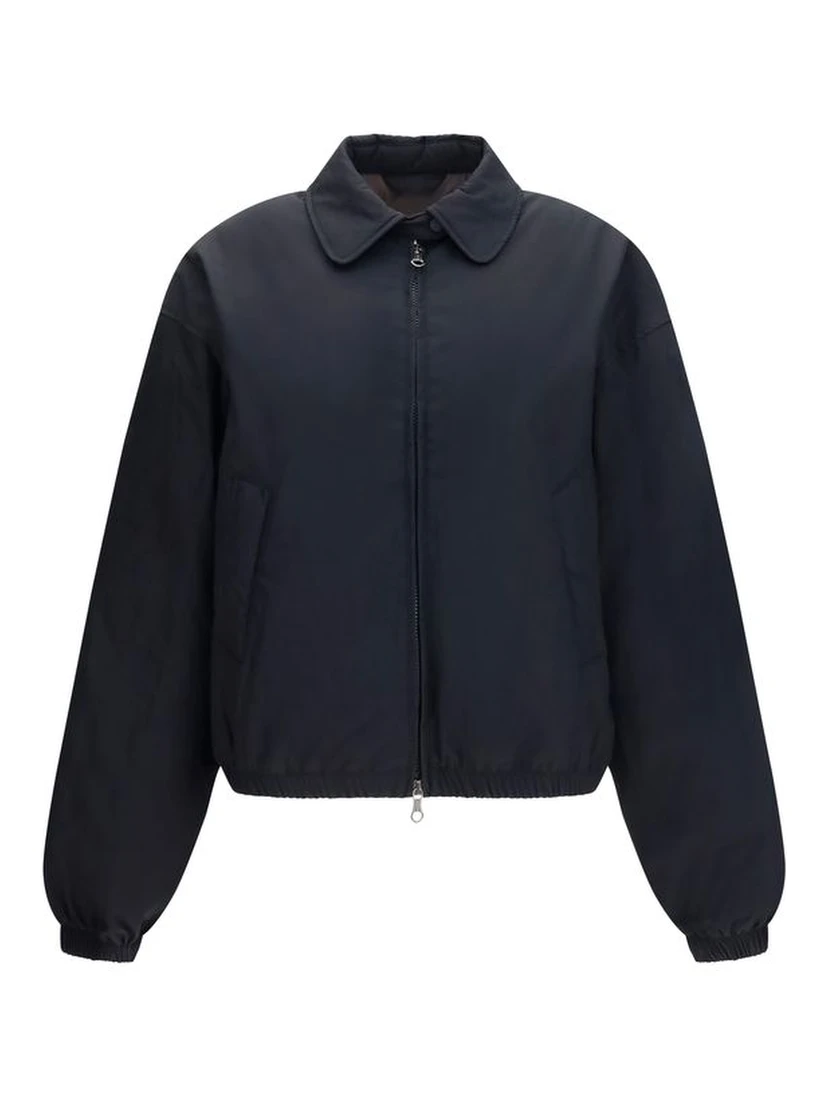 Black Cotton Full-Length Jacket