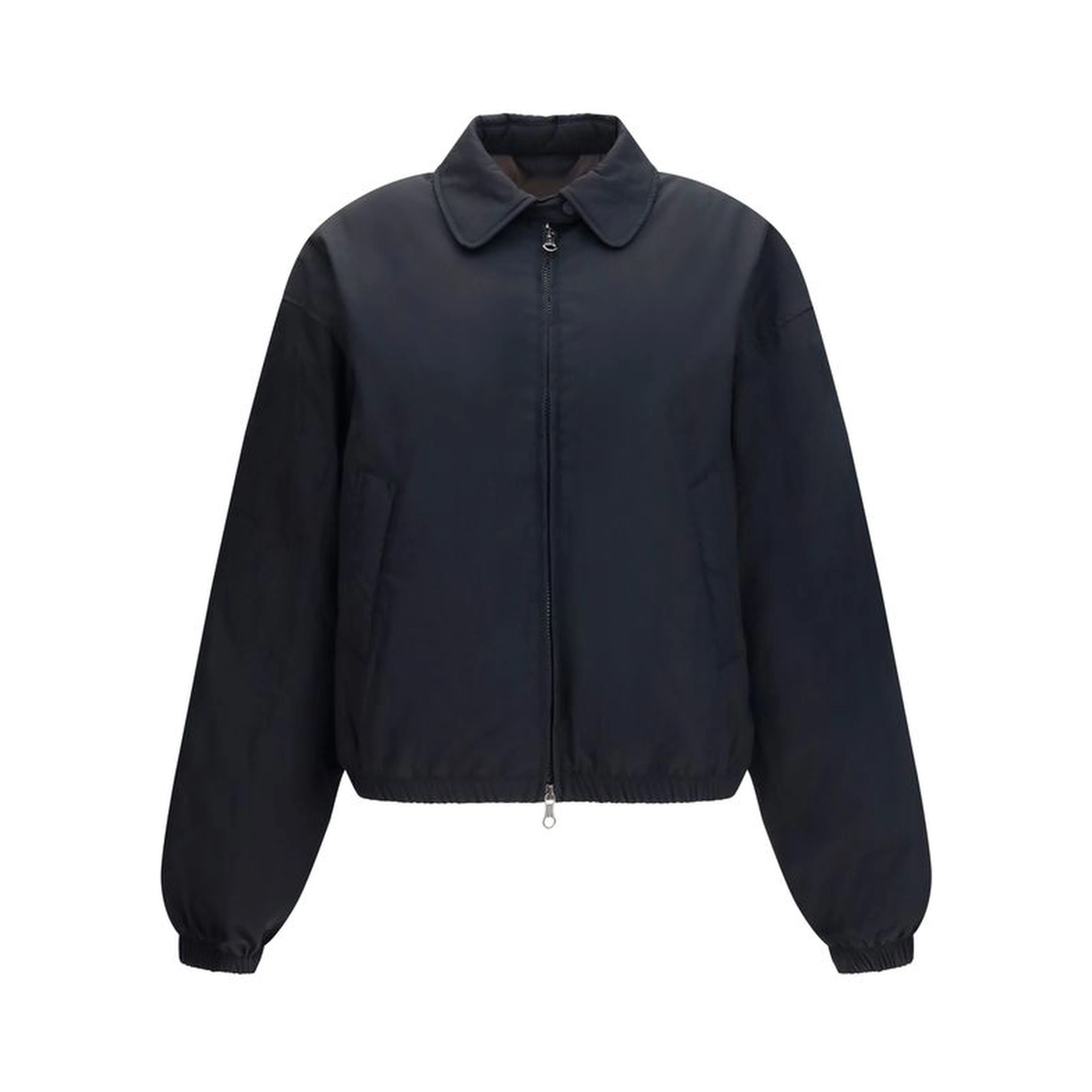 Black Cotton Full-Length Jacket