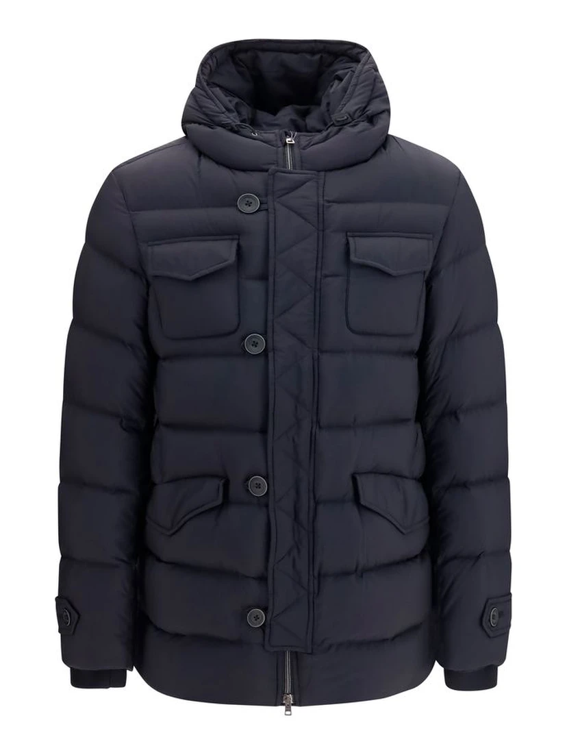 Black Polyester Full-Length Jacket