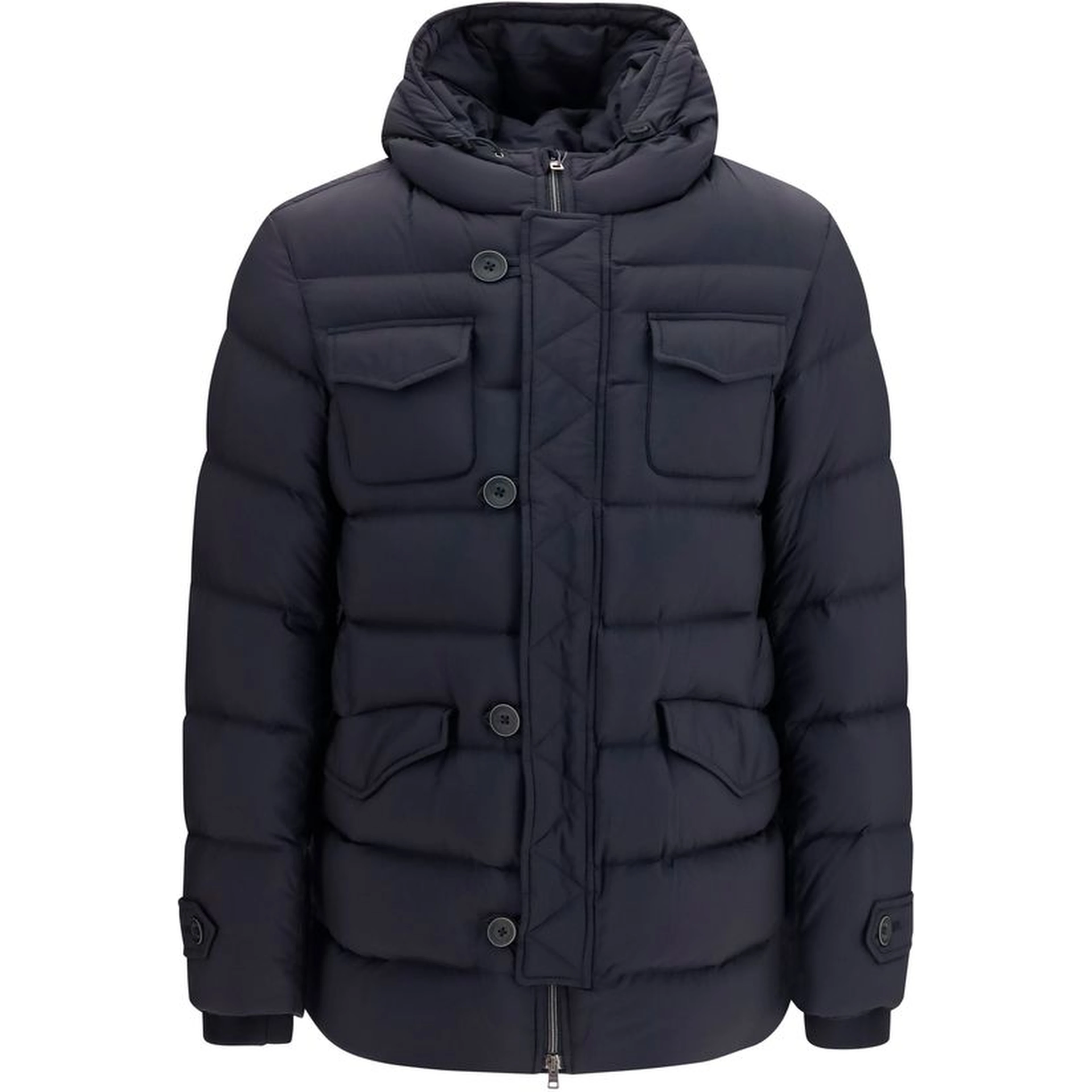 Black Polyester Full-Length Jacket