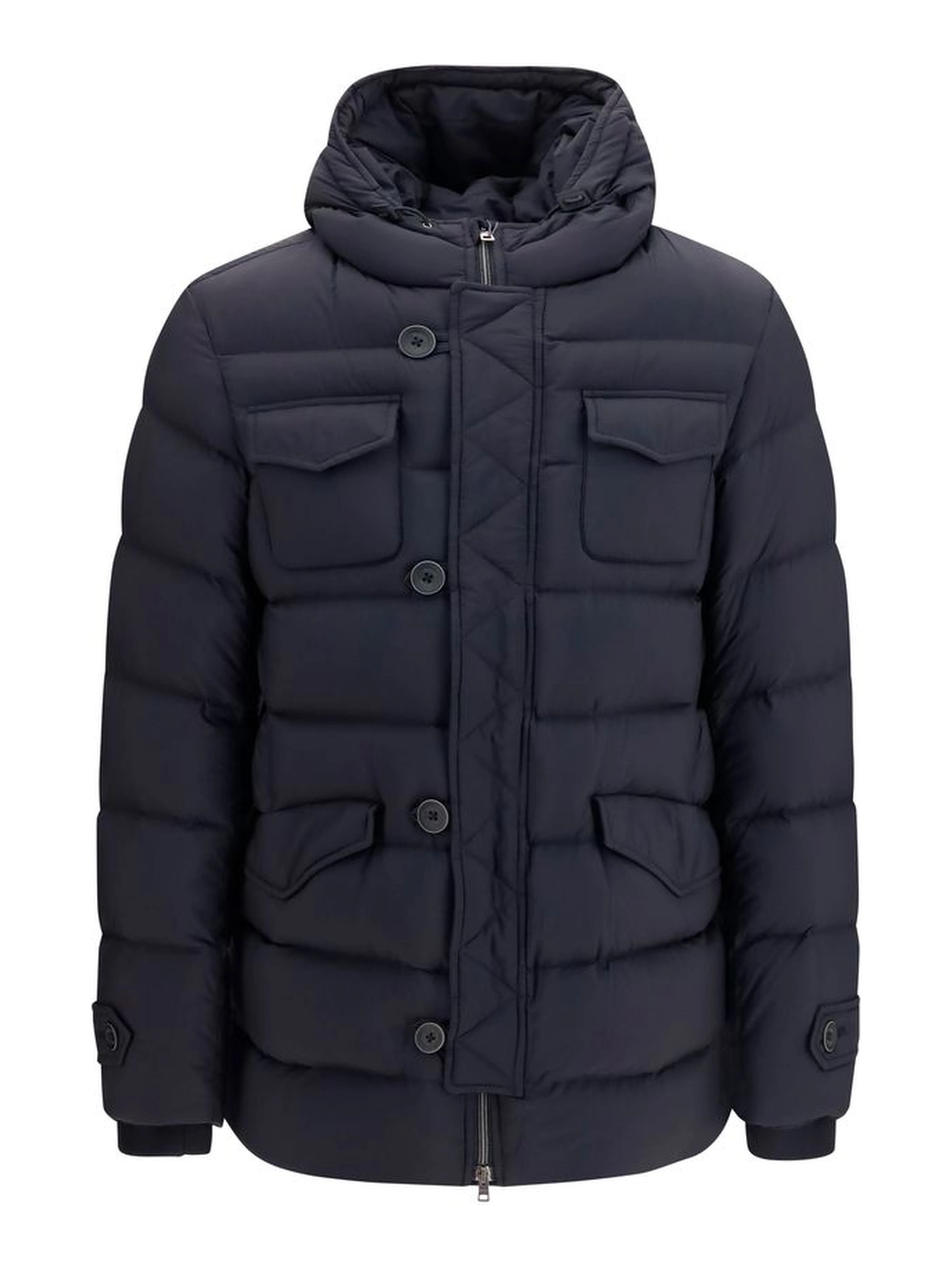 Black Polyester Full-Length Jacket