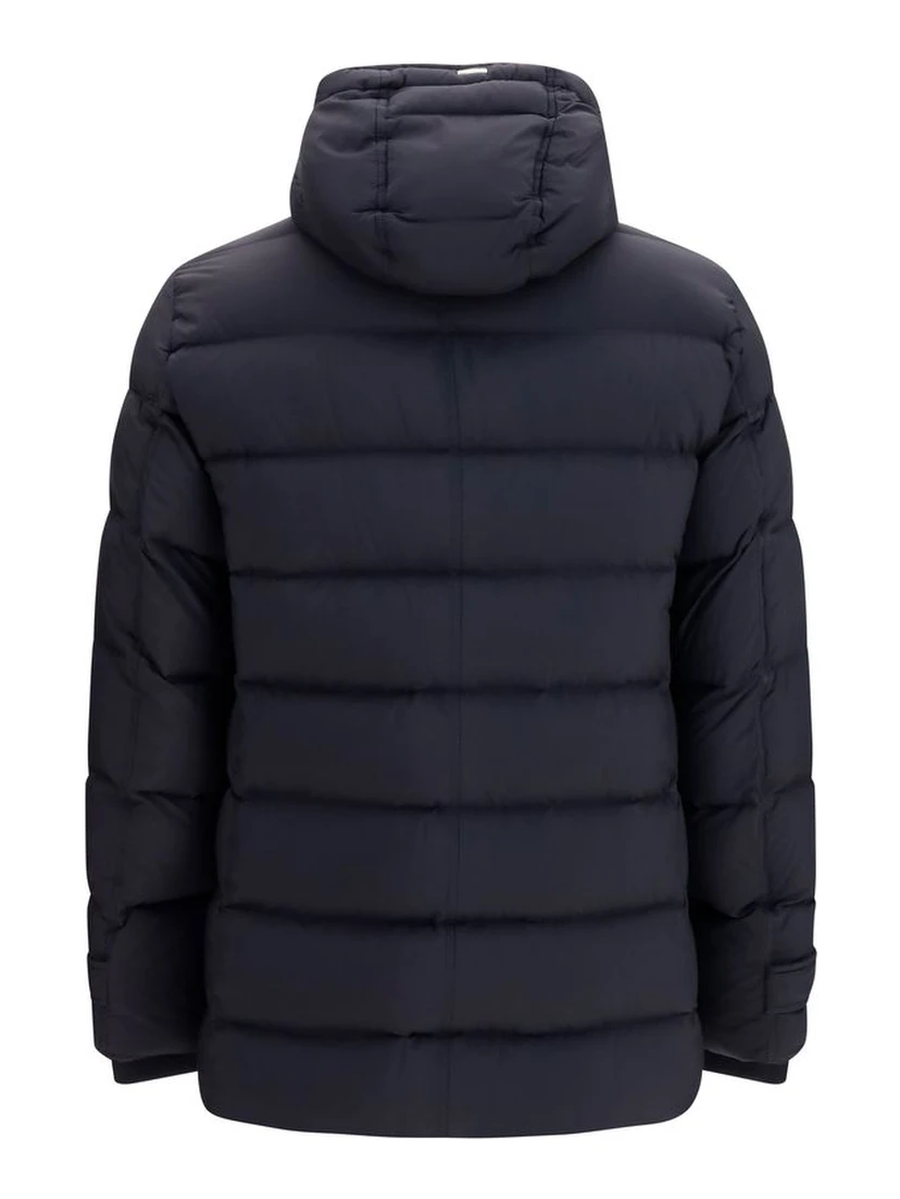 Black Polyester Full-Length Jacket