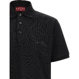Black Cotton Polo Shirt