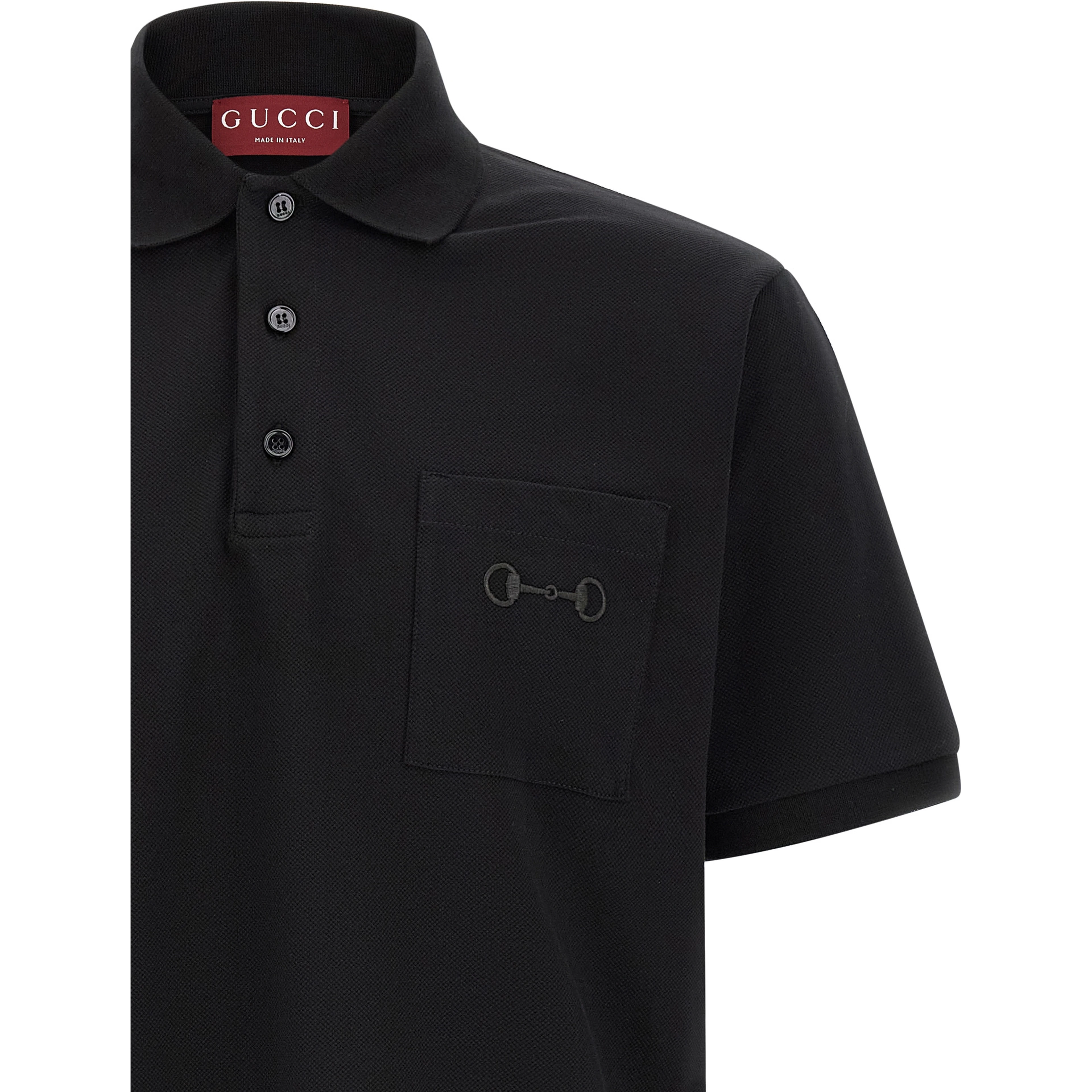 Black Cotton Polo Shirt