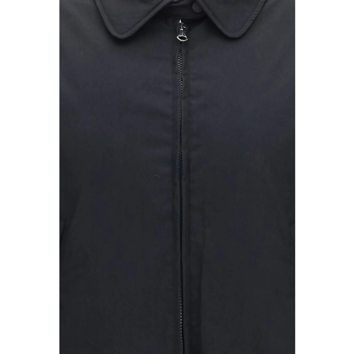 Black Cotton Full-Length Jacket