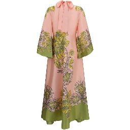Multicolor Silk Casual Dress
