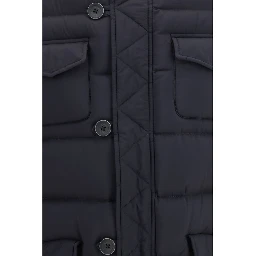 Black Polyester Full-Length Jacket