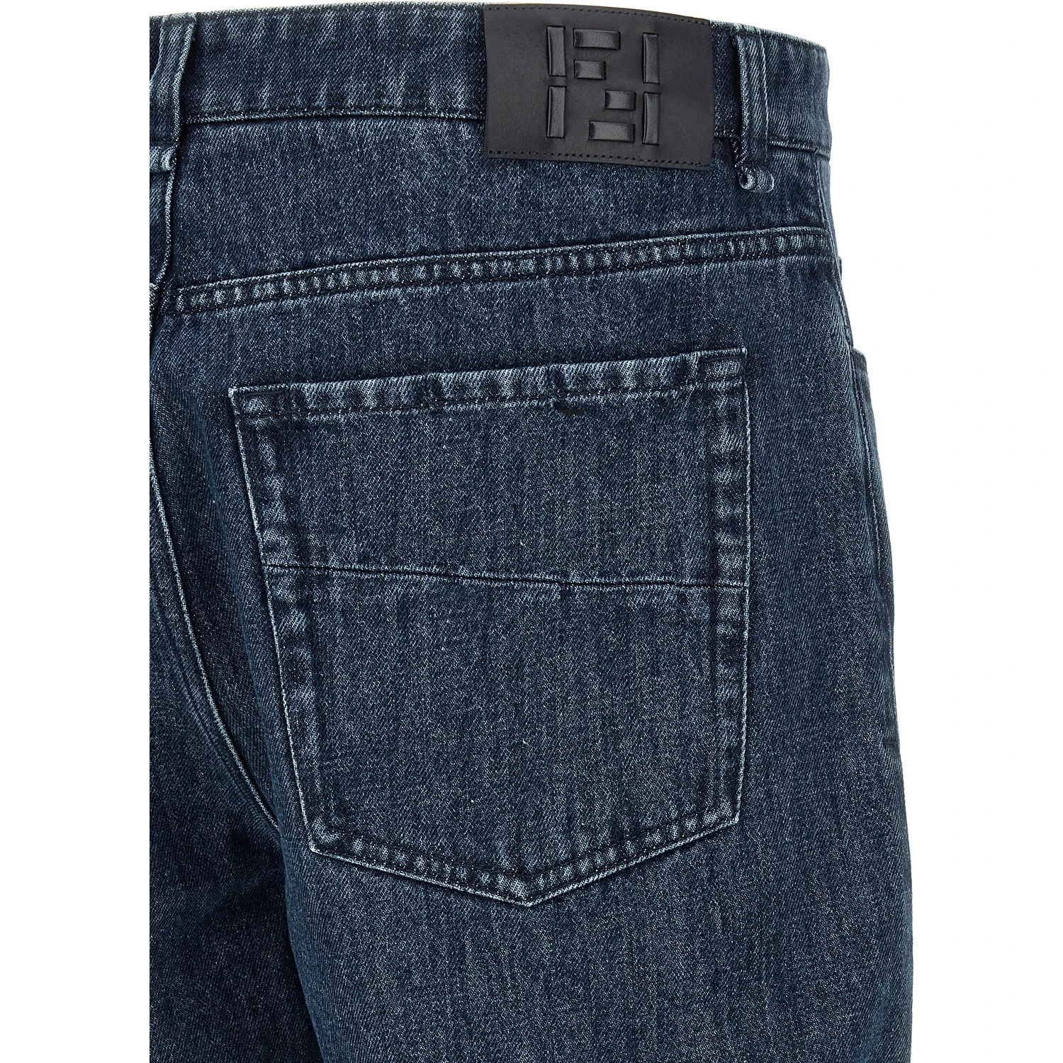 Blue Cotton Flared Jeans