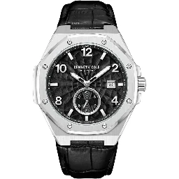 Black Leather Dress Watch