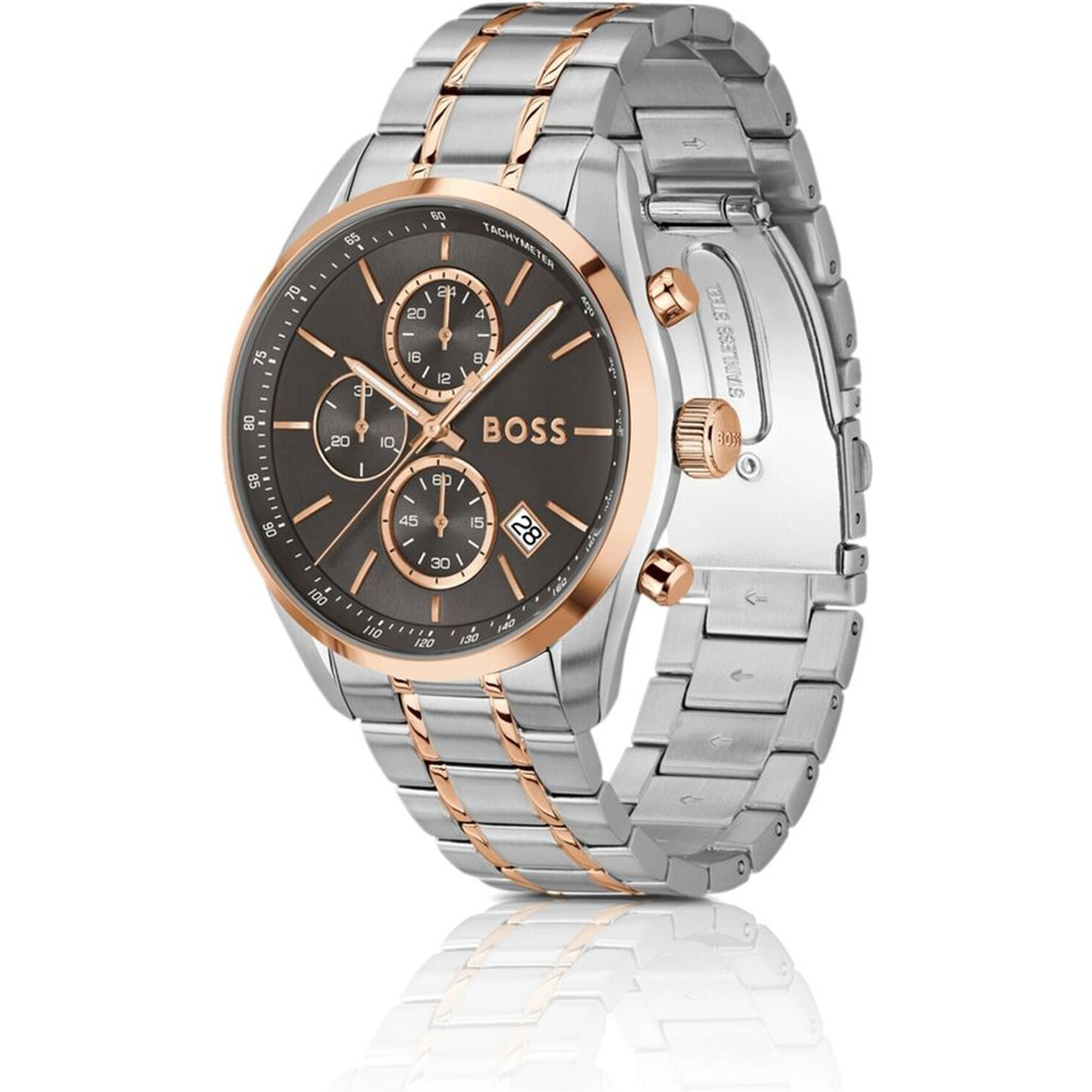 Gray Stainless Steel Dress Watch