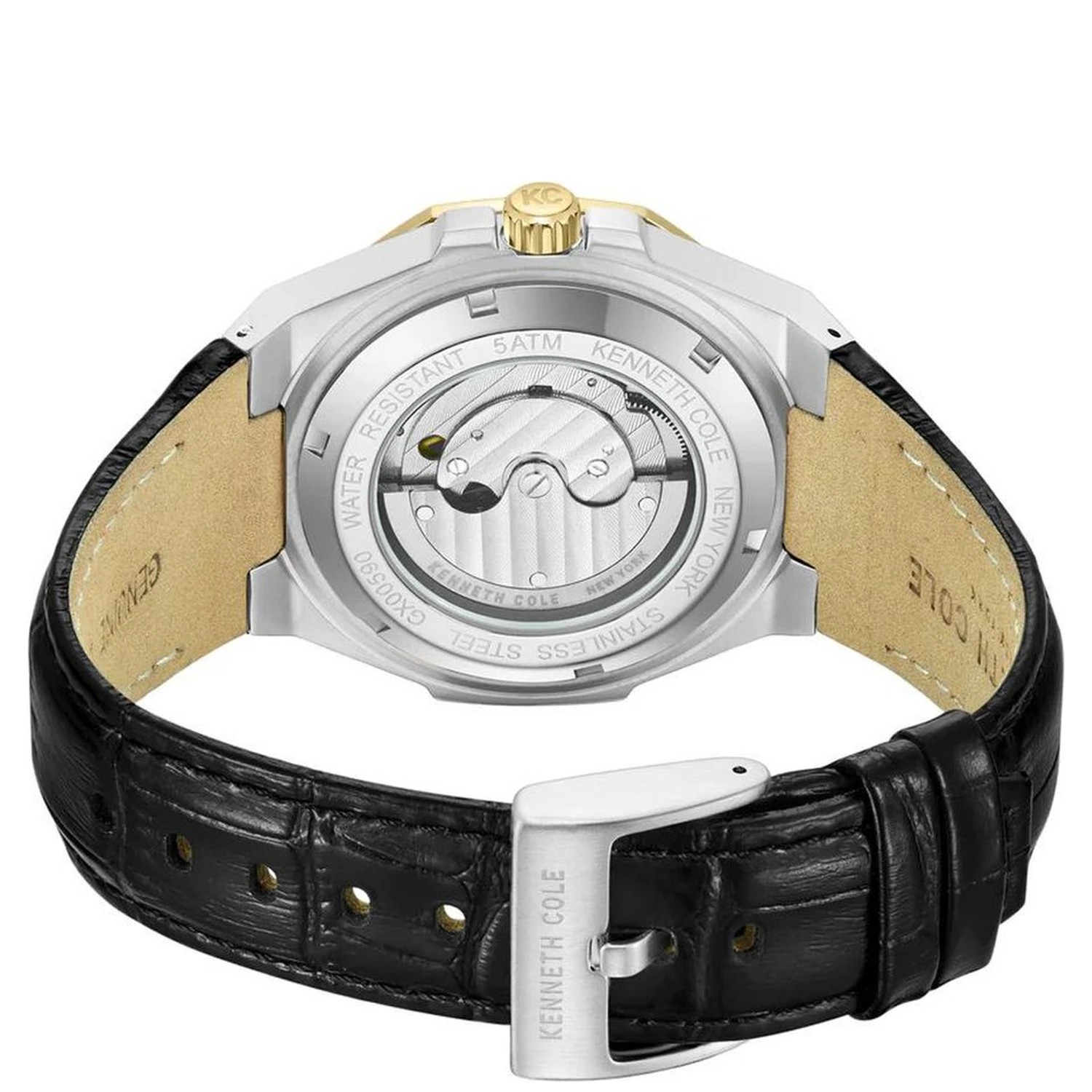 Black Leather Dress Watch