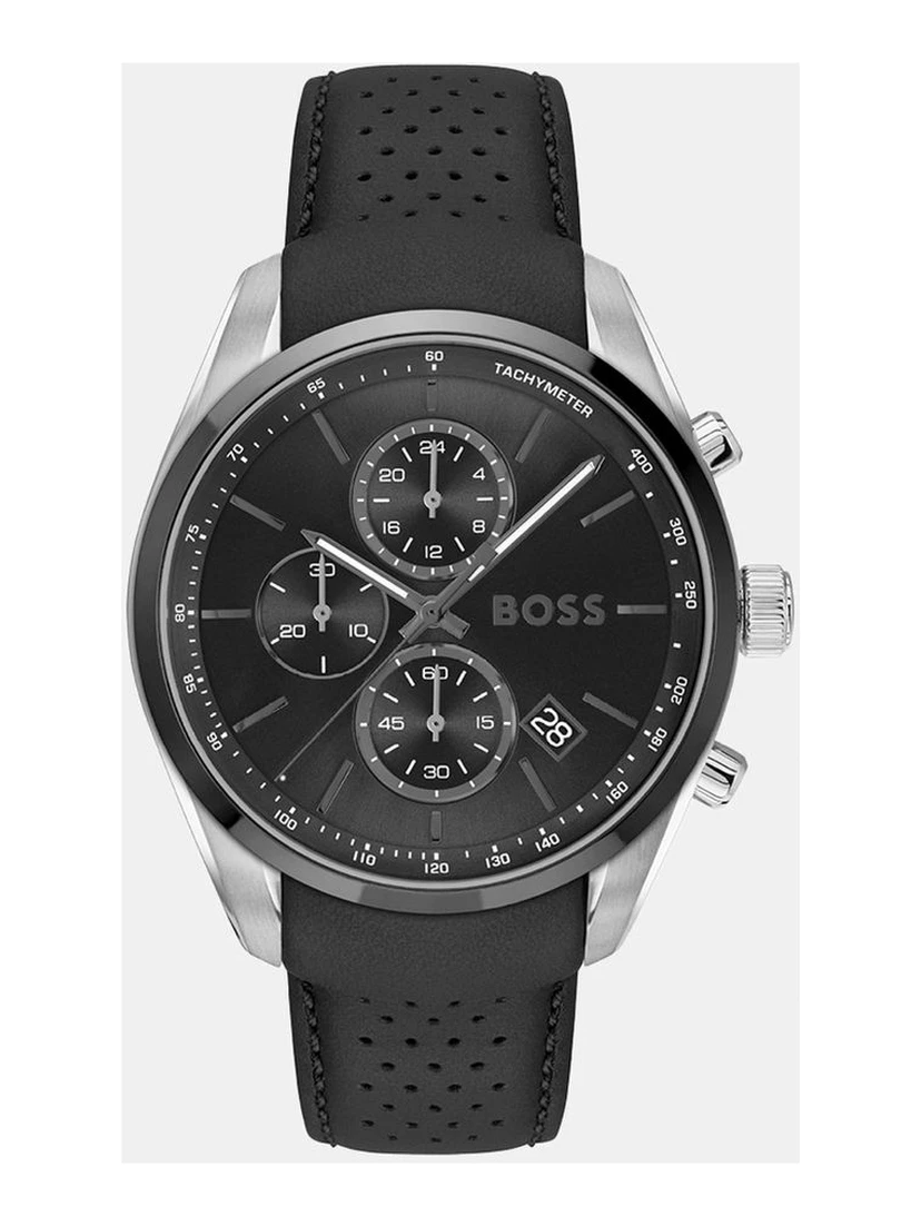 Black Leather Dress Watch