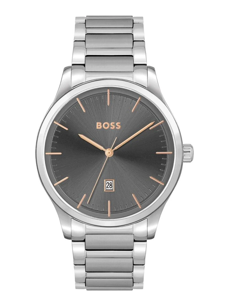 Gray Stainless Steel Dress Watch