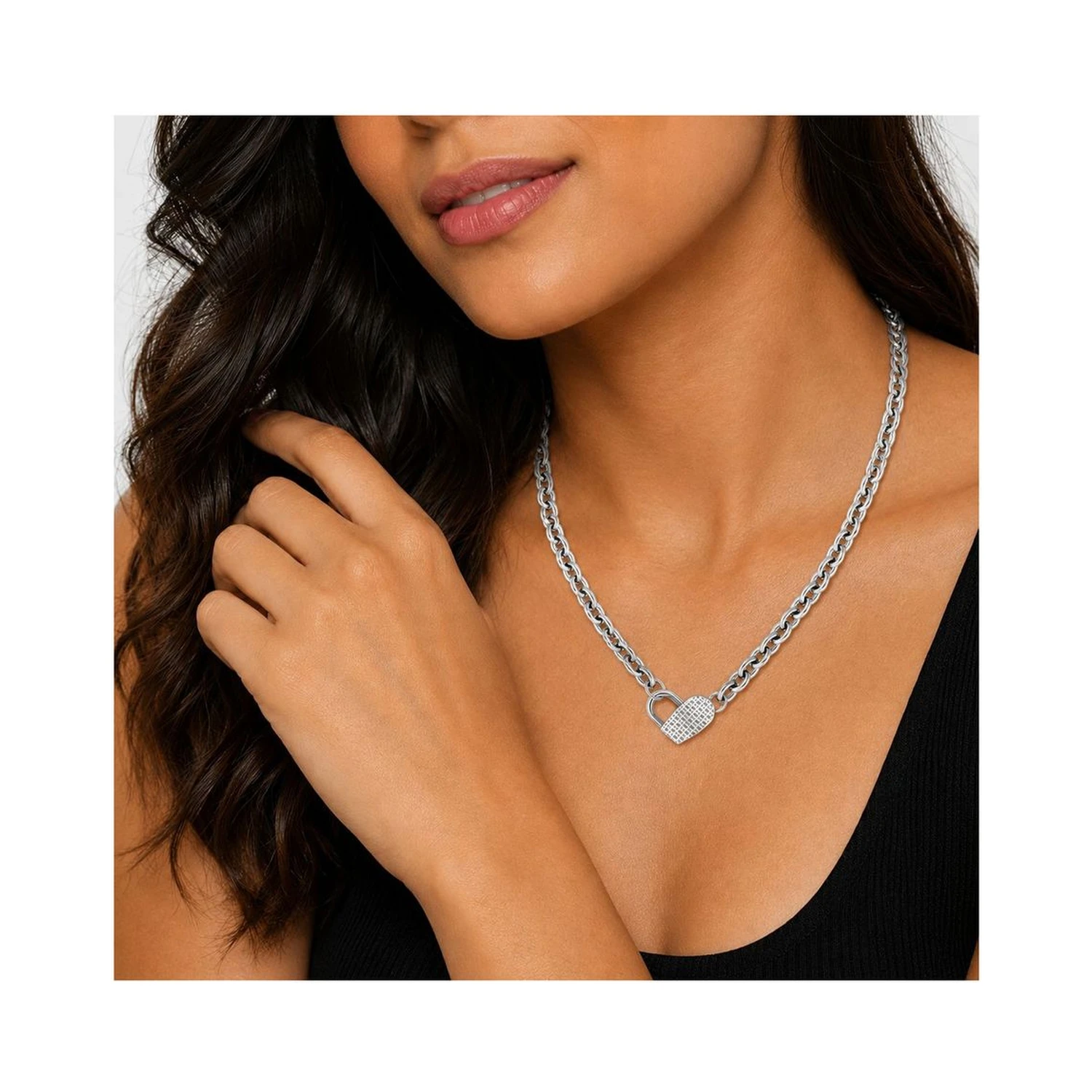 Gray Stainless Steel Necklace