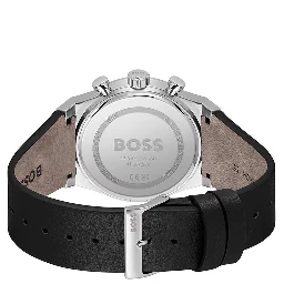 Gray Leather Dress Watch