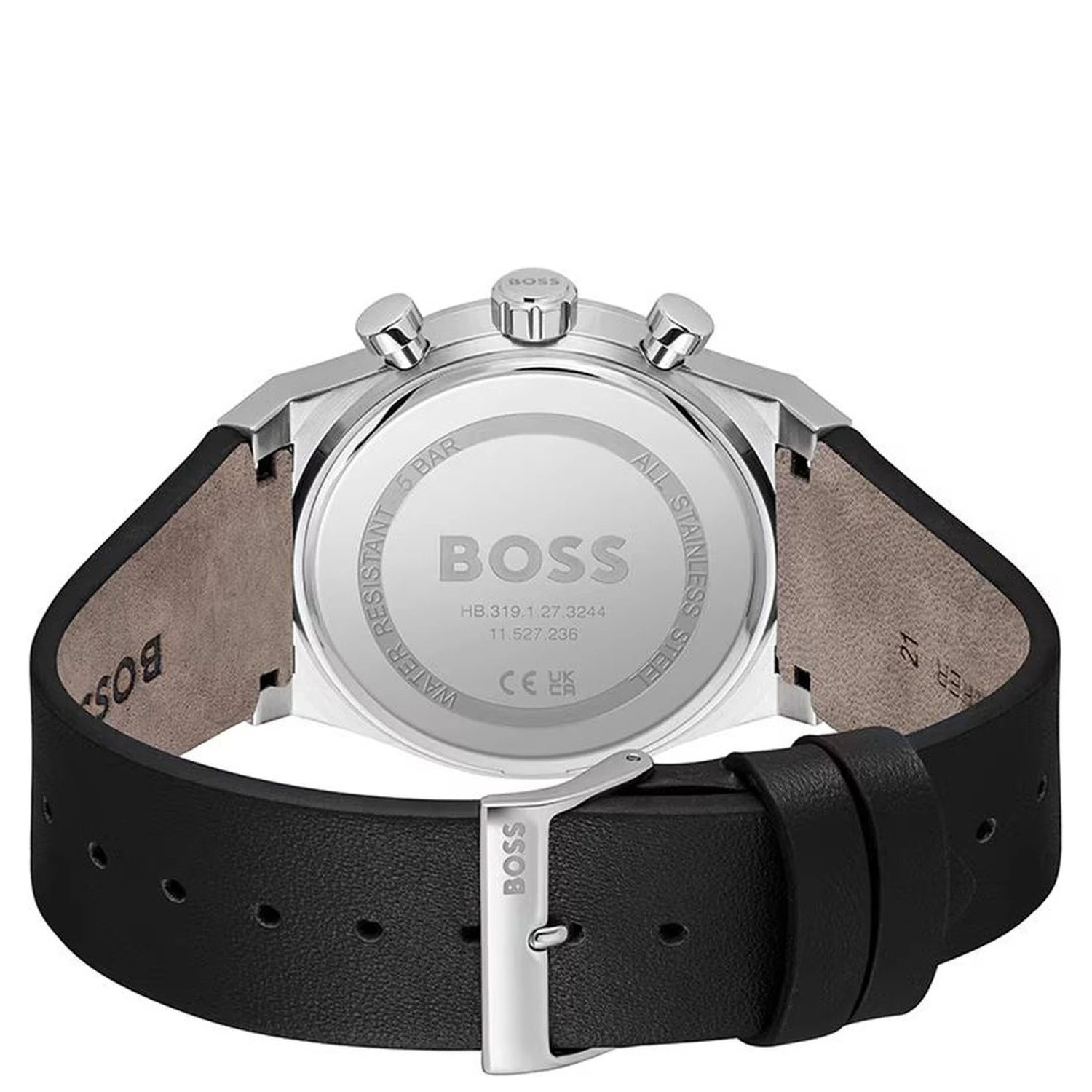 Gray Leather Dress Watch