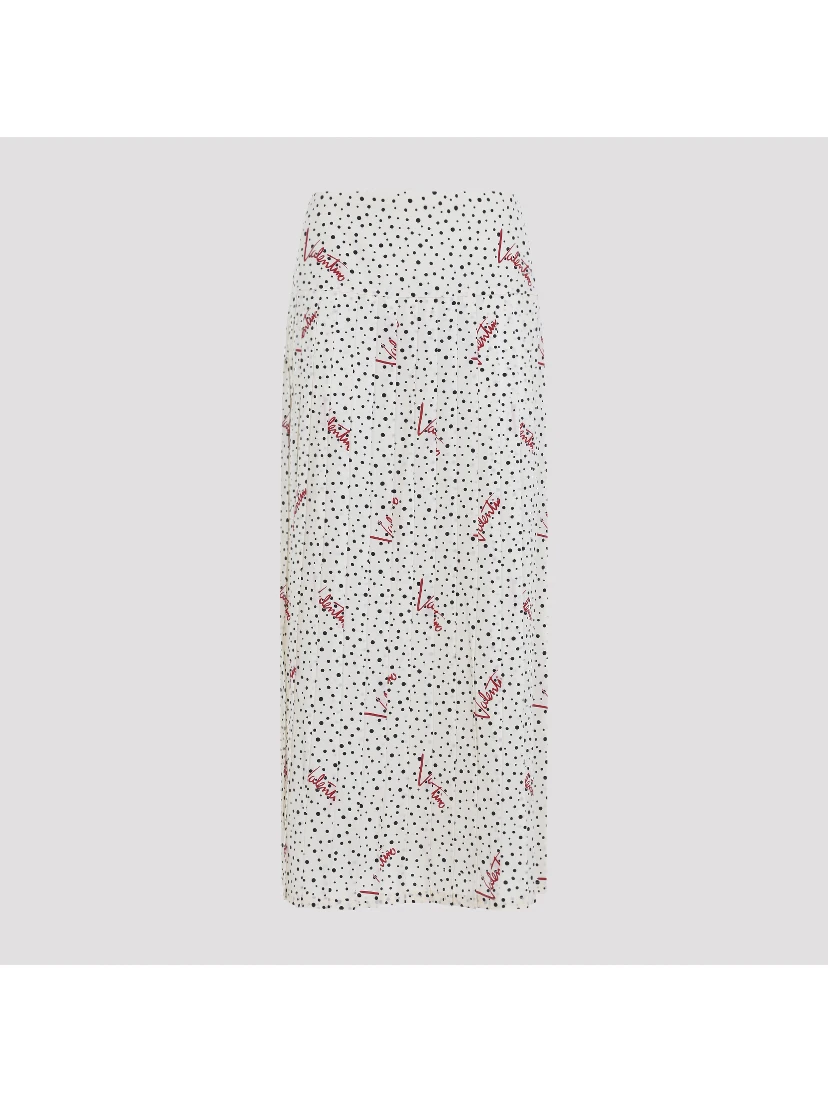 Valentino Plisse Bollicine Midi Skirt