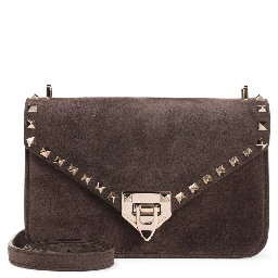 Valentino Garavani Rockstud Suede Small Shoulder Bag