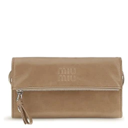 Beige Calf Leather Bos Taurus Wallet