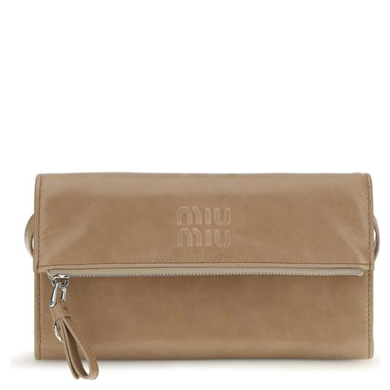 Beige Calf Leather Bos Taurus Wallet