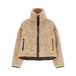 Beige Polyester Full-Length Jacket