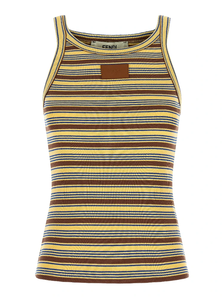 Multicolor Cotton Sleeveles T-Shirt