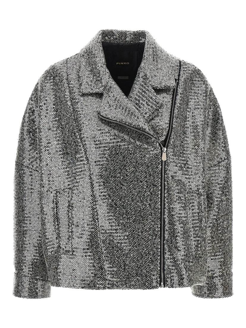 Silver Polyester Bomber