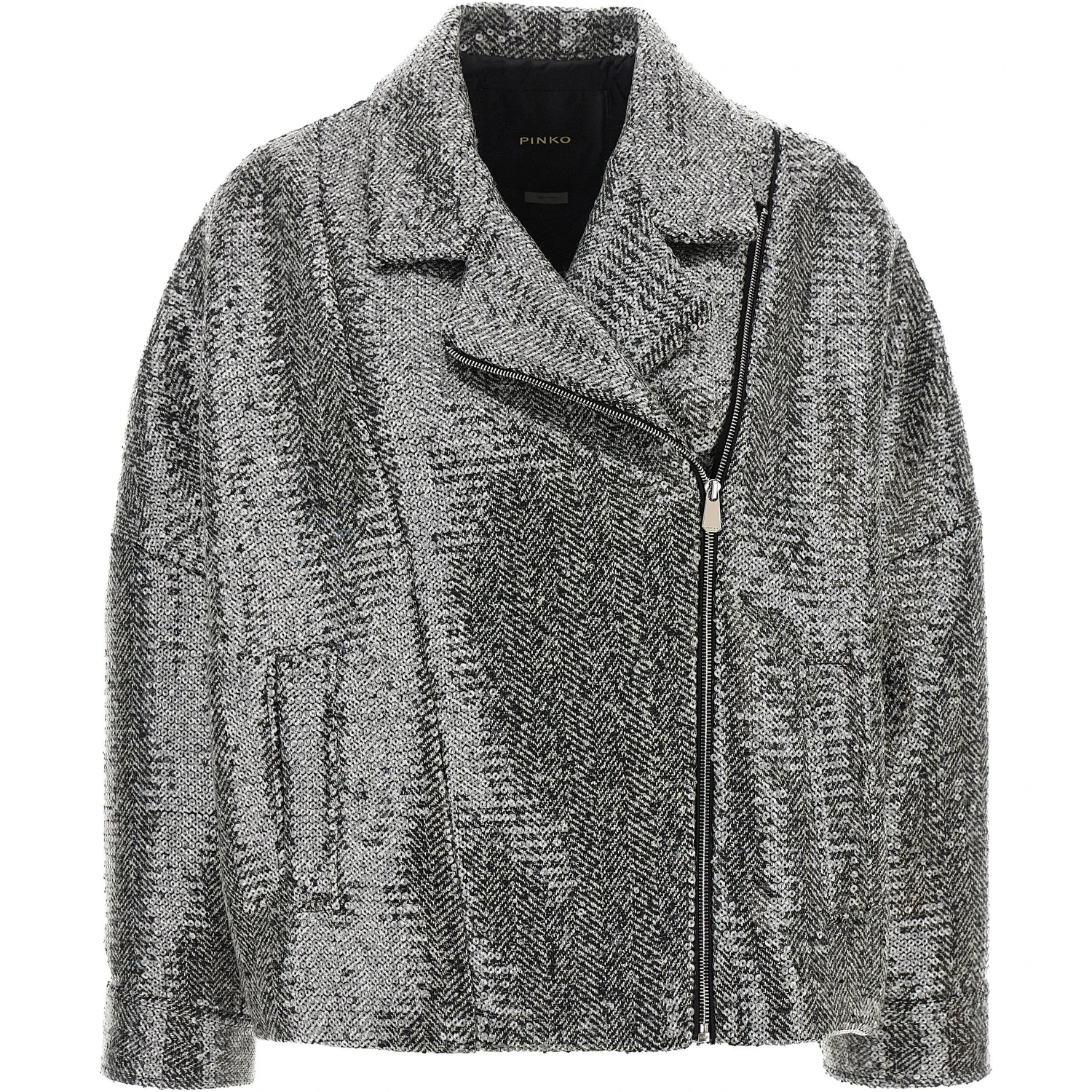 Silver Polyester Bomber